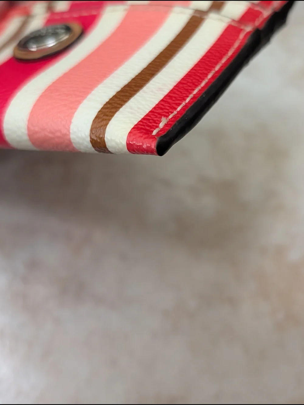 Coach Peyton Multi Stripe ID Card Case GUC